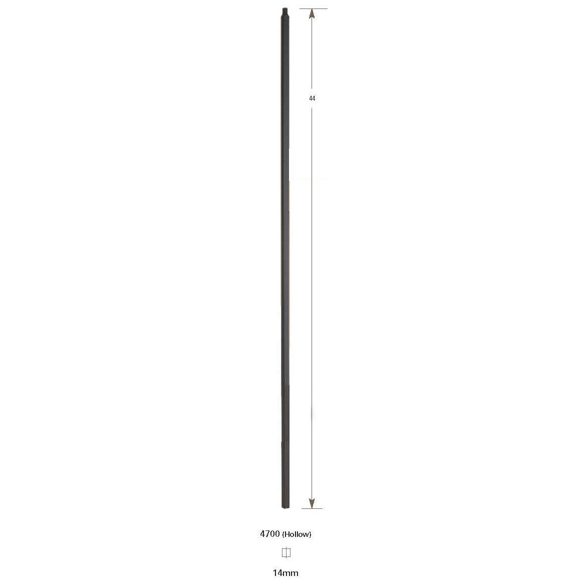 4700 Hollow 9/16" Square Straight Bar