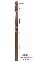 F-4742 Fluted Ball Top Starting Georgia Newel Post