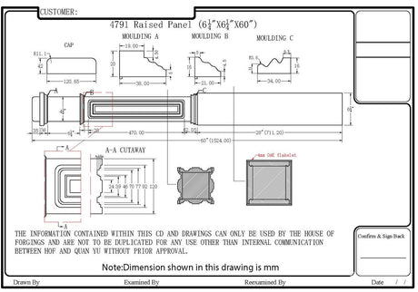 HF-4691 Raised Panel Box Newel CADD Image
