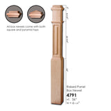 HF-4691-RP Raised Panel Red Oak Box Newel Post