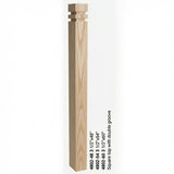 4802 3-1/2" S4S Newel with Squarte Top and Double Grooves, Ash