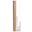 4802 3-1/2" S4S Newel with Squarte Top and Double Grooves, Red Oak