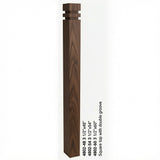 4802 3-1/2" S4S Newel with Squarte Top and Double Grooves, Walnut