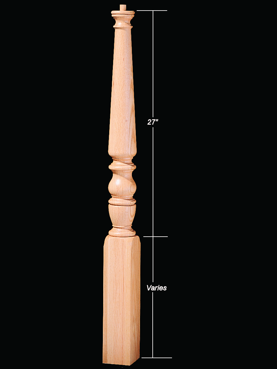 4814 48" Pin Top Octagonal Universal 1800s Newel Post
