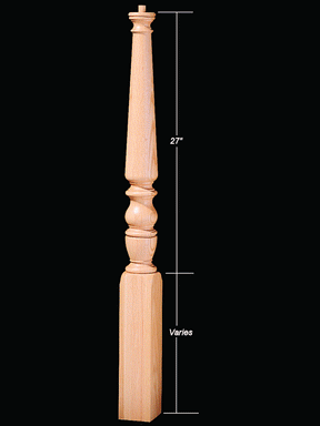 4814 48" Pin Top Octagonal Universal 1800s Newel Post