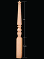 4825P 56" Plain Pin Top Intermediate 1800s Newel Post