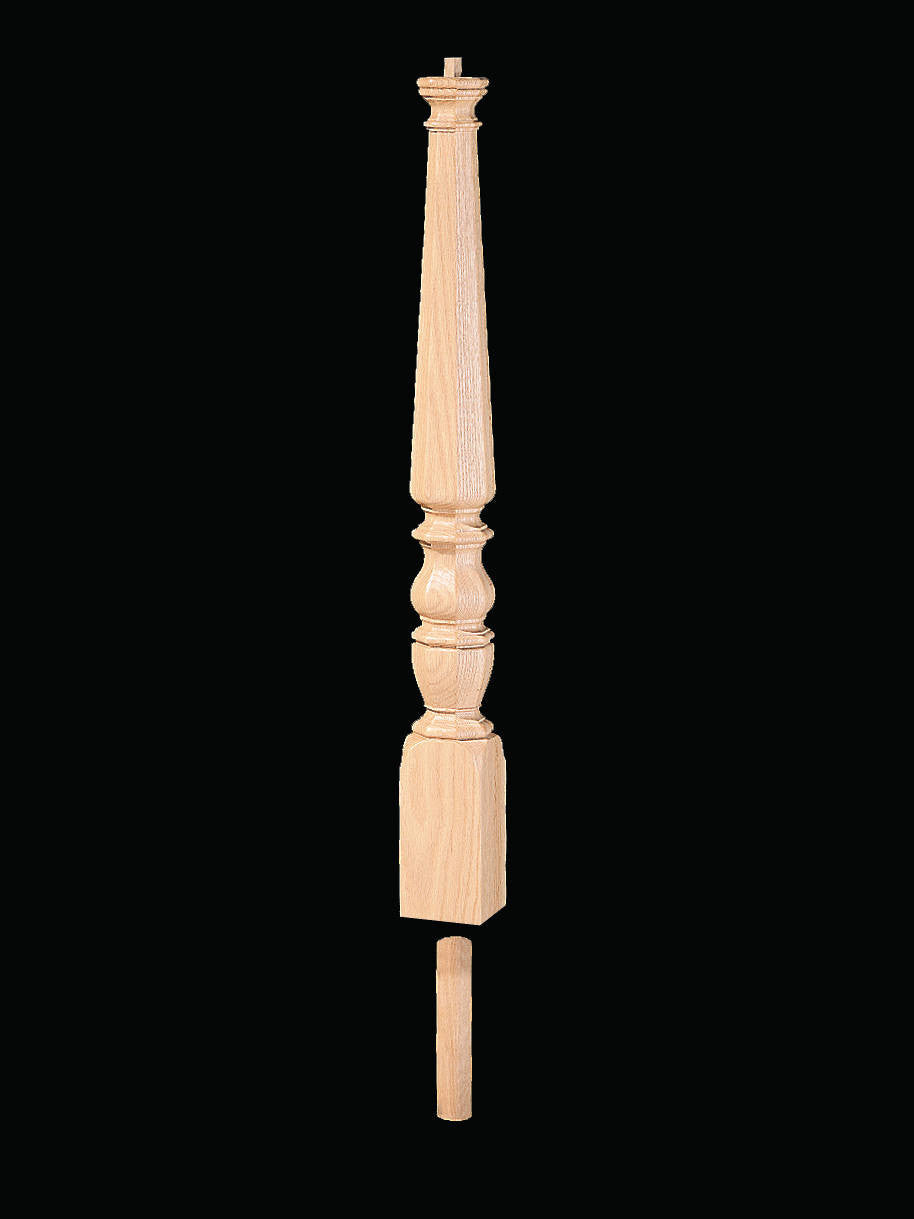 4813 Pin Top Octagonal Volute 1800s Newel Post