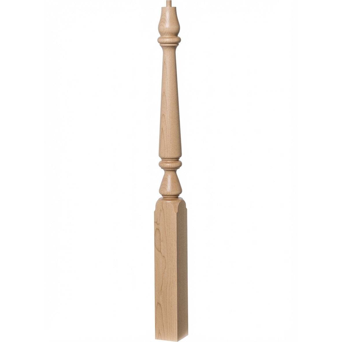 4810 (48") or 4815 (60") Ohio Pin Top Plain Newel Post, Soft Maple