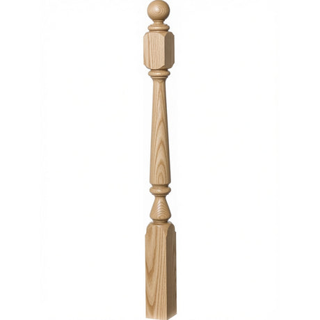 4840 (48"), 4842 (60"), or 4848 (72") Ohio Ball Top Newel Post, Ash