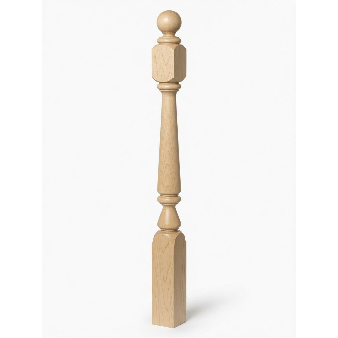 4840 (48"), 4842 (60"), or 4848 (72") Ohio Ball Top Newel Post, Birch
