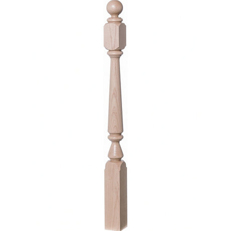 4840 (48"), 4842 (60"), or 4848 (72") Ohio Ball Top Newel Post, Hard Maple