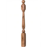 4840 (48"), 4842 (60"), or 4848 (72") Ohio Ball Top Newel Post, Knotty Alder