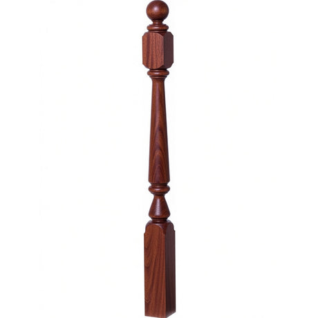 4840 (48"), 4842 (60"), or 4848 (72") Ohio Ball Top Newel Post, Mahogany