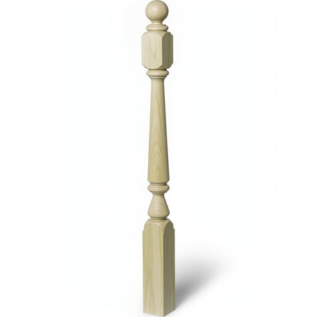 4840 (48"), 4842 (60"), or 4848 (72") Ohio Ball Top Newel Post, Poplar