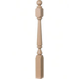 4840 (48"), 4842 (60"), or 4848 (72") Ohio Ball Top Newel Post, Soft Maple