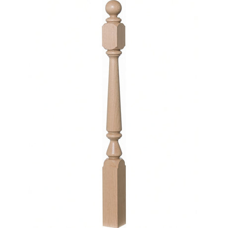 4840 (48"), 4842 (60"), or 4848 (72") Ohio Ball Top Newel Post, Soft Maple