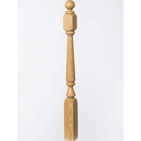 4840 (48"), 4842 (60"), or 4848 (72") Ohio Ball Top Newel Post, Yellow Pine