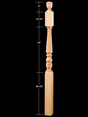 4866R 58" Reeded Pin Top Intermediate 1800s Newel Post