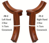 7050 Left and 7055 Right Hand 2 Riser Goosenecks with 1/4-Turn & Up Easing for the 6010 Handrail, Brazilian Cherry