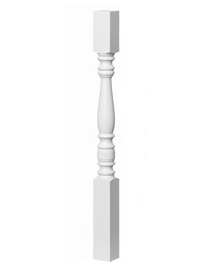 5005 31" Hampton Square Top Baluster, Prefinished White