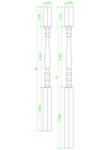 C-5005 Hampton Square Top Balusters CADD