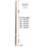 5015 Prefinished White Colonial Baluster