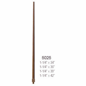 5025 36" Long Tapered Colonial Pin Top Baluster Dimensions