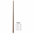 5025 34" Long Tapered Colonial Pin Top Baluster Dimensions