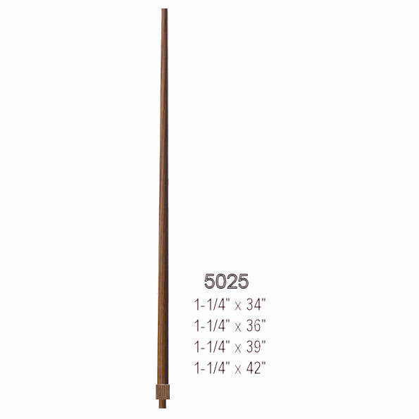 5025 34" Long Tapered Colonial Pin Top Baluster Dimensions