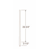 A-5040 1-1/4" x 34" Colonial Long Tapered Baluster Dimensional Information