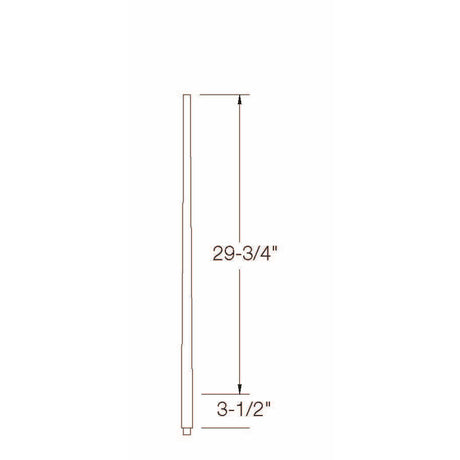 A-5040 1-1/4" x 34" Colonial Long Tapered Baluster Dimensional Information