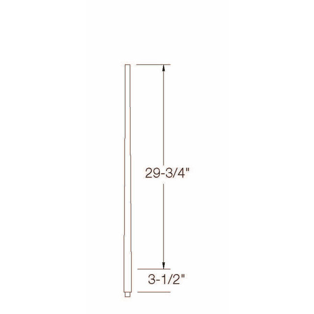 A-5040 1-1/4" x 34" Colonial Long Tapered Baluster Dimensional Information