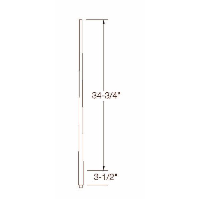 A-5040 1-1/4" x 39" Colonial Long Tapered Baluster Dimensional Information