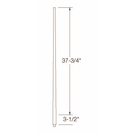 A-5040 1-1/4" x 42" Colonial Long Tapered Baluster Dimensional Information