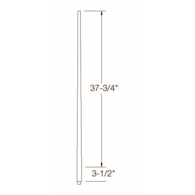 A-5040 1-1/4" x 42" Colonial Long Tapered Baluster Dimensional Information