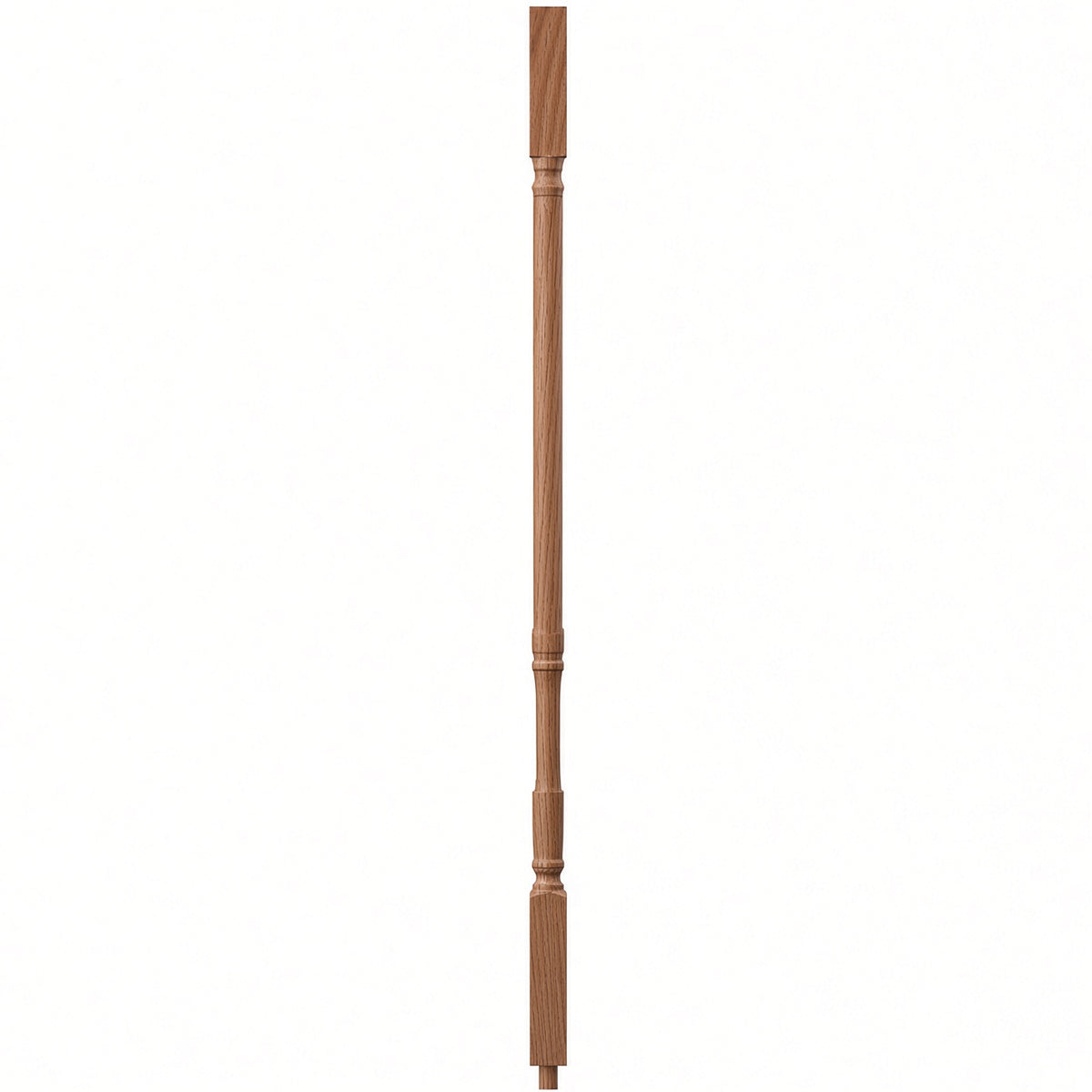 5067 1-1/4" Traditional Square Top Stair Baluster, available in 31", 34", 36", 39", and 42" Lengths, Red Oak