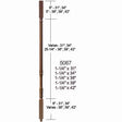 5067 34" Square Top Traditional Baluster