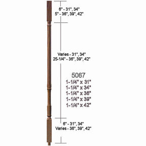 5067 31" Square Top Traditional Baluster