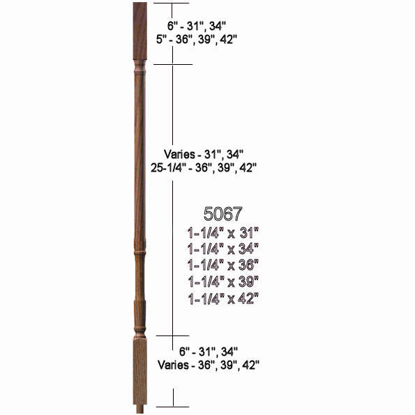 5067 31" Square Top Traditional Baluster