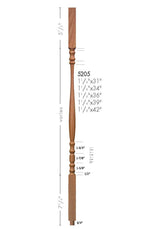 5205 36" Hampton Baluster Dimensional Information