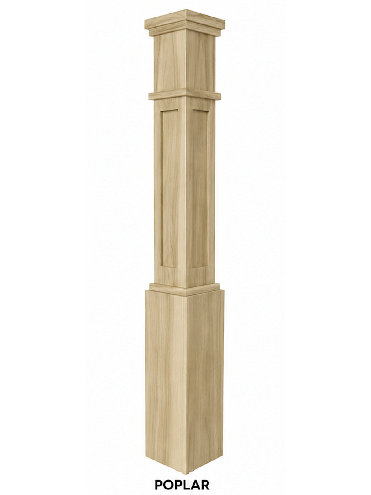 MFP-4091 Actual Flat Panel Mission-Style Box Newel Post