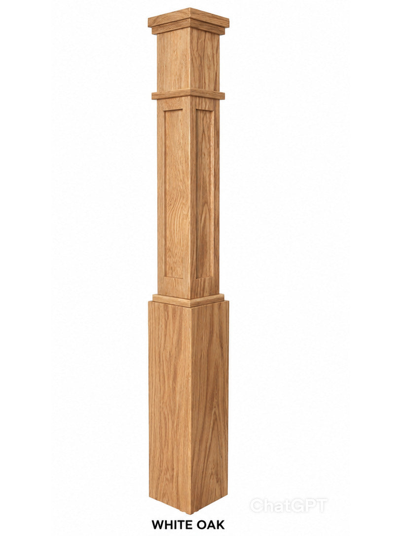 MFP-4091 Actual Flat Panel Mission-Style Box Newel Post