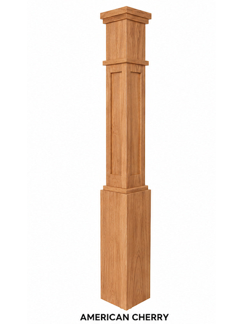 MFP-4091 Actual Flat Panel Mission-Style Box Newel Post