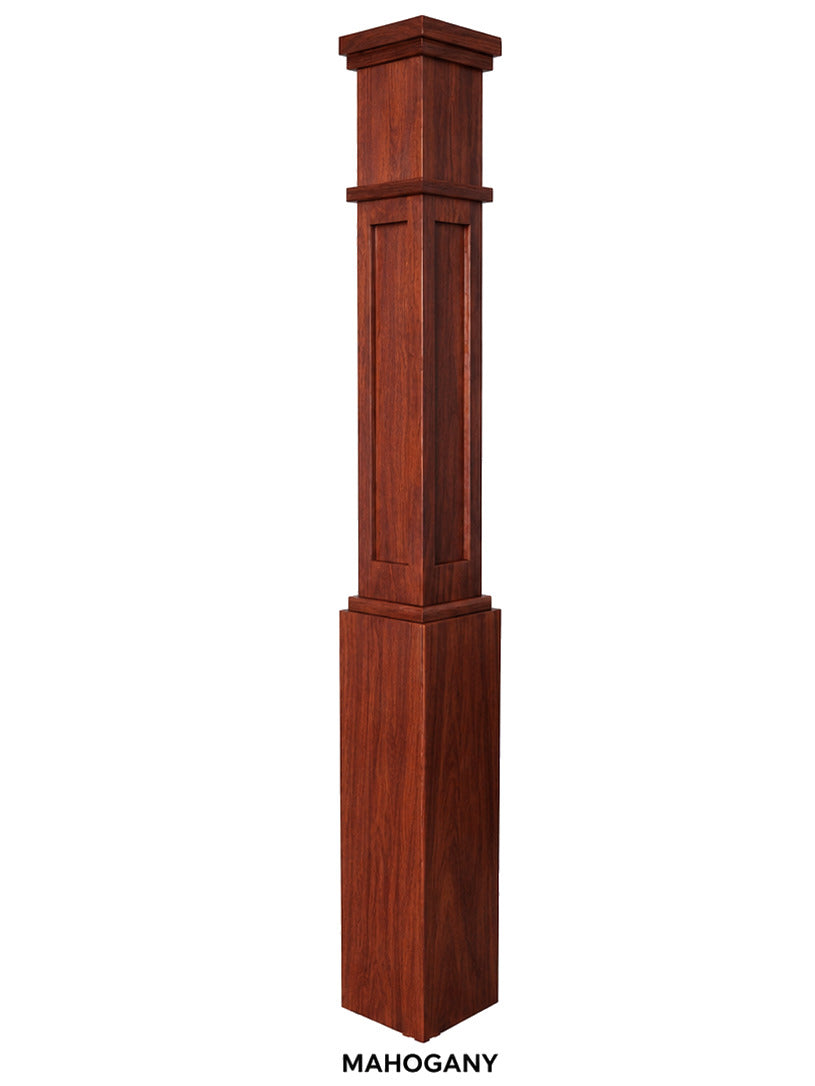 MFP-4091 Actual Flat Panel Mission-Style Box Newel Post