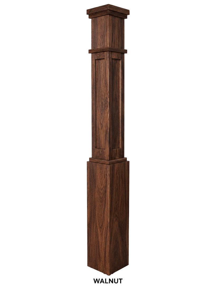 MFP-4091 Actual Flat Panel Mission-Style Box Newel Post