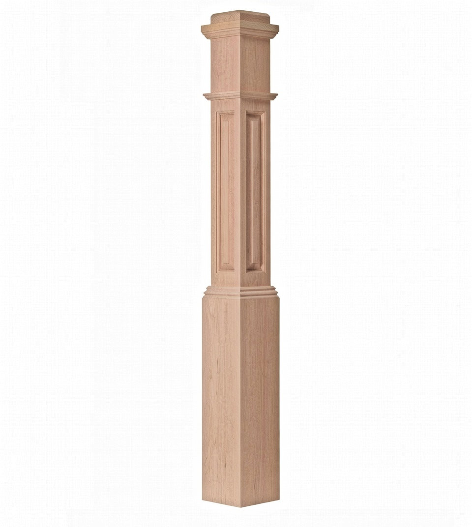 ARP-4091 Actual Raised Panel Box Newel Post