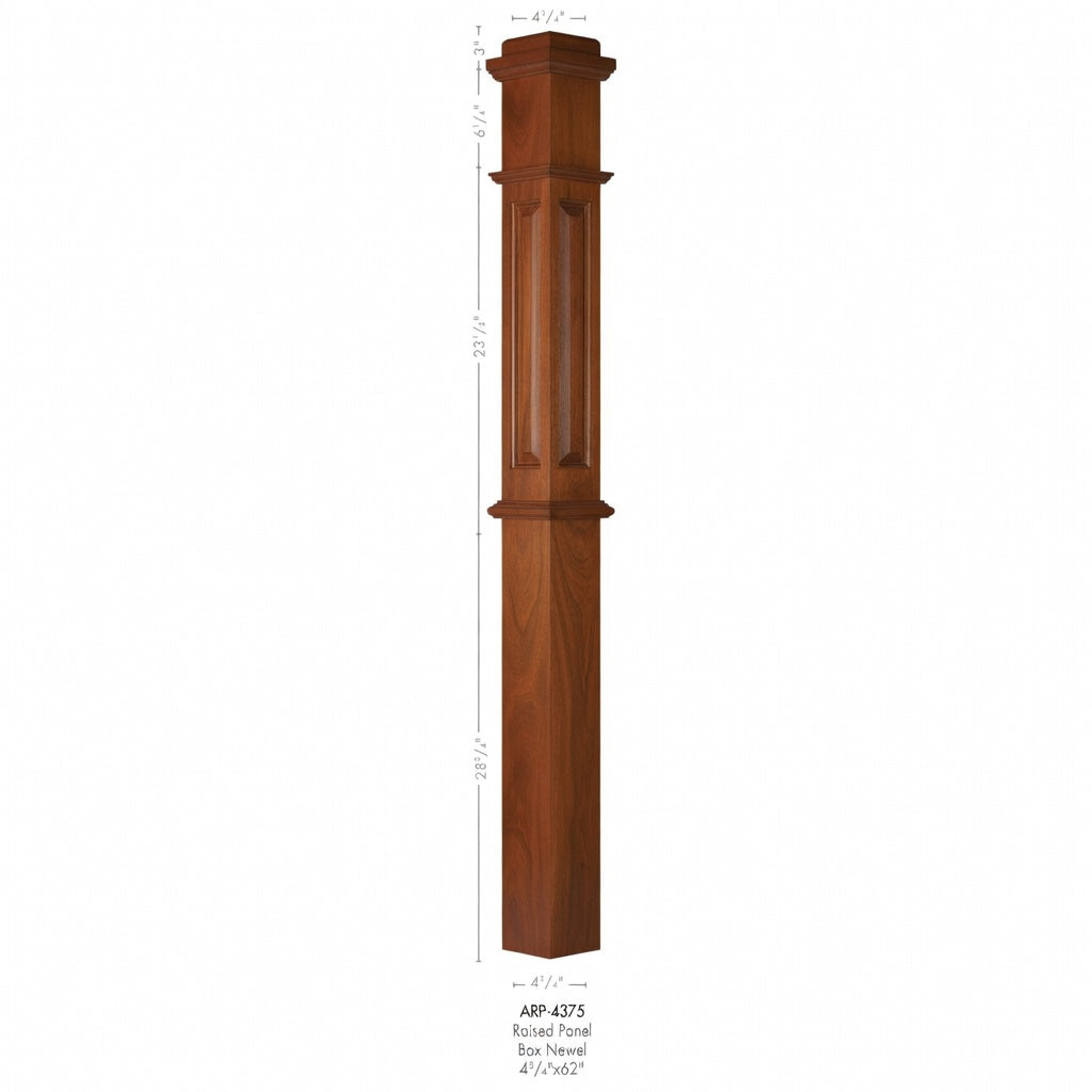 ARP-4375 Actual Raised Panel Box Newel Post