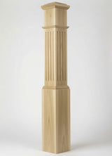F-4092 Fluted Poplar Box Newel Post