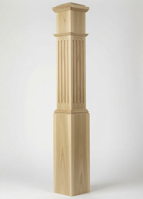 F-4092 Fluted Poplar Box Newel Post