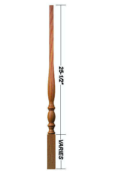 5311A 36" Utah Classic Pin Top Baluster Dimensional Information